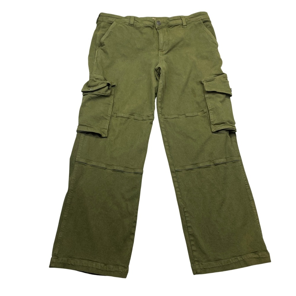 Kut‎ from the Kloth Pattie Straight Leg Cargo Pants Olive Green Size 16 Grunge